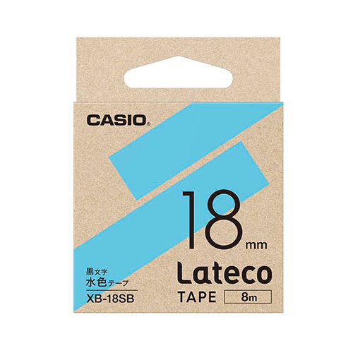 【5個セット】 カシオ計算機 Lateco 詰め替え用テープ 18mm 水色テープ 黒文字