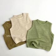 2023新品　子供服　トップス　無袖　Tシャツ　ベスト　薄いセーター　80-130cm　3色