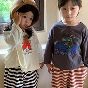 超人気  韓国風 子供服    ベビー   Tシャツ   トップス   男女兼用   長袖  ファッション   可愛い  3色