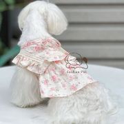 人気     ペット用品   犬服   ペット服 花柄  ワンピース 小型犬服 可愛い 猫犬兼用2色