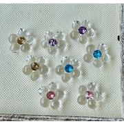 手芸DIYデコ素材 デコパーツ樹脂アクセサリーパーツデコパーツ 花柄 DIY素材 貼り付けパーツ 手芸材料4色
