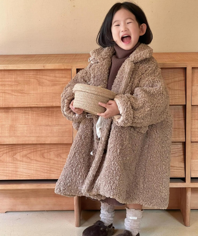 冬新作   韓国風子供服  トップス   コート  もふもふ  厚手  ロングコート   暖かい服