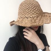 INS新作 韓国風  帽子 バケットハット  レディース 麦わら帽子 ハワイ ファッション 日焼け止め5色