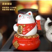 2025 ins  招き猫  ミニチュア  デコパーツ  太陽エネルギー インテリア置物  手を振る  モデル  車載用品