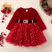 クリスマス   韓国風子供服  ベビー   プリンセス  ワンピース  女の子  長袖