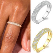 ジルコンリング 銅メッキ14k リング 人気の女性用指輪 アクセサリー  chic リングファッション小物