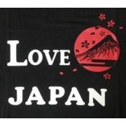 FJK 日本のTシャツ お土産 Tシャツ LOVE JAPAN 黒 Lサイズ T-213B-L