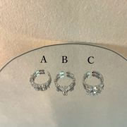 指輪　リング　レディース　アクセサリー　韓国風　メタル　デザイン　ガラス