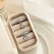 指輪　リング　アクセサリー　韓国ファッション　デザイン　金属　高級感　心　ストーン