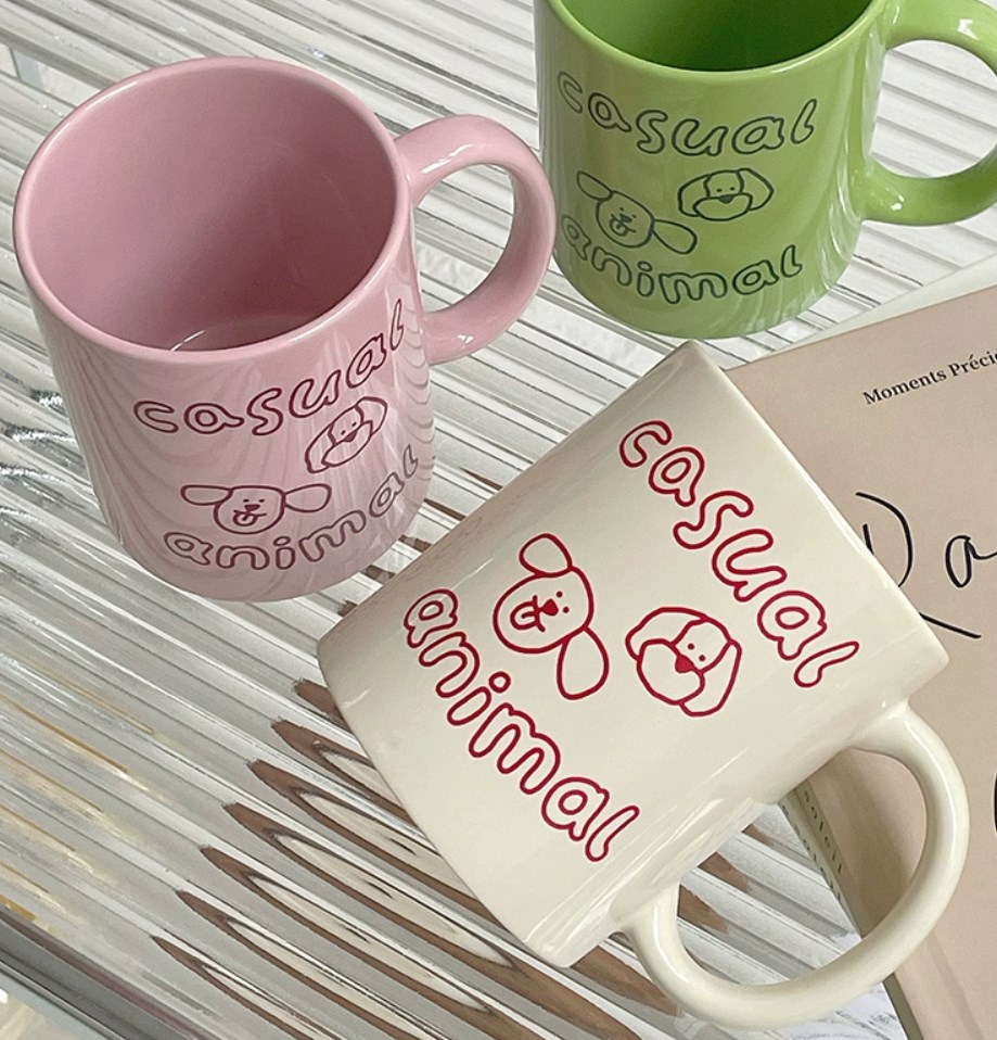 韓国風   ins   置物  飾り   コーヒーカップ   犬   陶器   マグカップ   誕生日プレゼント   撮影道具