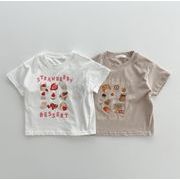 2023夏新作 韓国子供服  キッズ服  可愛い 半袖 トップス Tシャツ  韓国風  男女兼用 2色  80-130