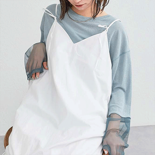 【2023夏新作】韓国風レディース服　夏　ゆったり 　シンプル　カジュアル　透け　薄手　長袖Tシャツ