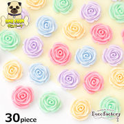 【ミニパーツ】 30個 バラ 5色 ミックスアソート 貼り付け デコパーツ