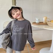 2023秋新品   韓国風子供服   キッズ服   トップス  長袖     Tシャツ   パーカー   男女兼用   2色