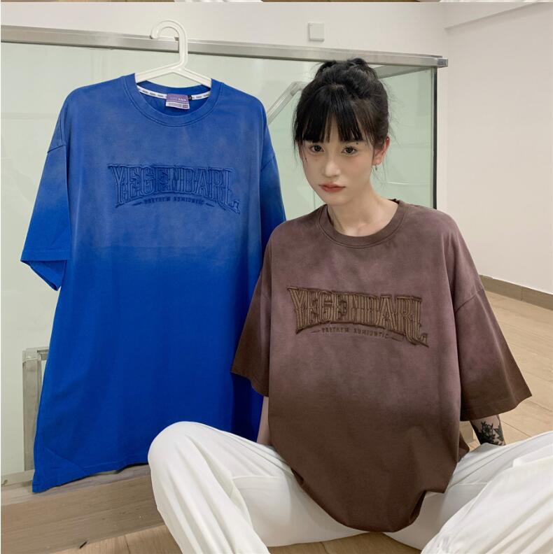 韓国風 女夏新しい 大きいサイズ半袖Tシャツ， 気質ファッションT