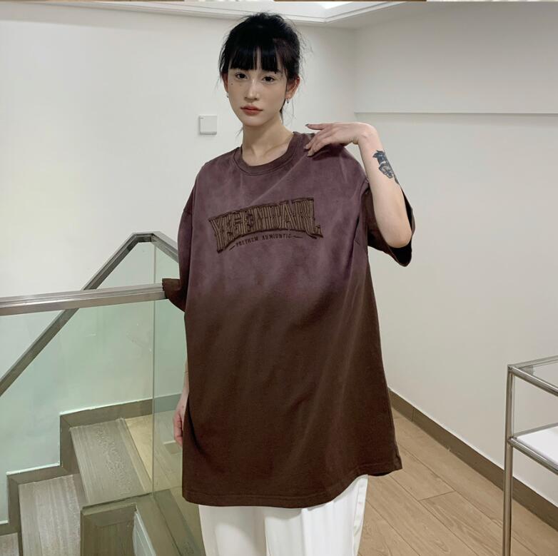 韓国風 女夏新しい 大きいサイズ半袖Tシャツ， 気質ファッションT