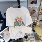 夏　トップス　Tシャツ　半袖　韓国ファッション　レディース 　薄手　通気