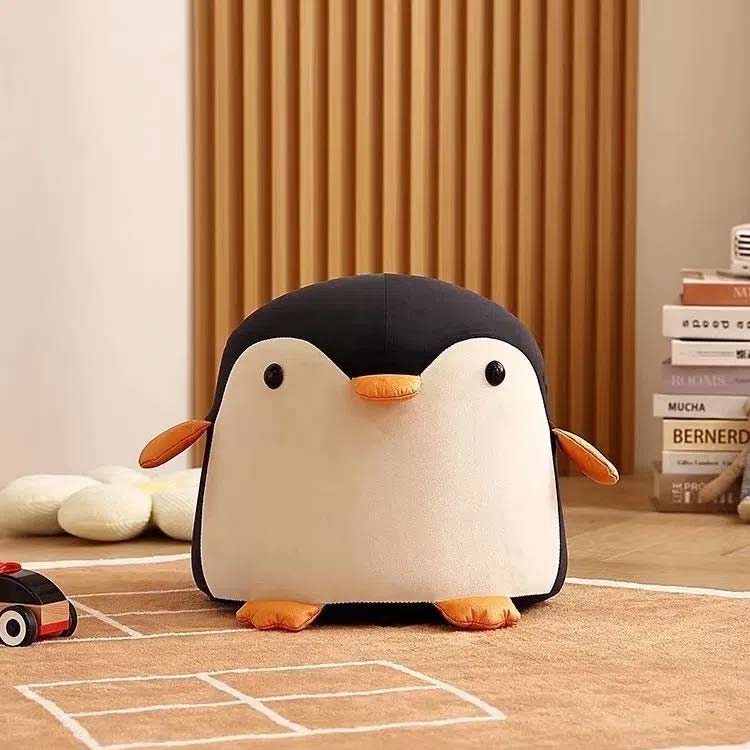 ペンギン型 クッションスツール ぬいぐるみ 椅子 インテリア ペンギンスツール アニマル スツール ペンギン ぬいぐるみ型 チェア