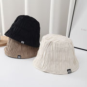 帽子　バケットハット　韓国ファッション　レディース　デザイン　しわ加工