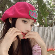 帽子　ベレー帽　刺繍　韓国ファッション　レディース　デザイン　全10色