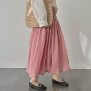 お花柄　ロングスカート　夏　日焼け止め　Aライン　韓国ファッション