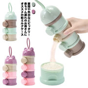 粉ミルクケース ミルクケース 粉ミルク携帯用 ケース 3段 4段 小分け 粉ミルク容器 ロ