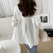 2023年夏INS 新作 気質 長袖 折り襟   デコレーション カジュアルスーツ