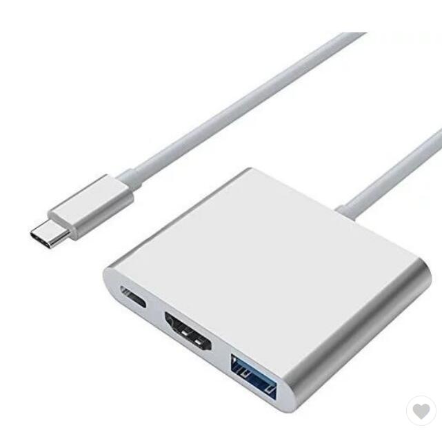 Type-C to HDMI 変換アダプター HDMI USB3.0 Type-C ハブ変換 3-in-1 解像度4Kサポート MacBookなど対応