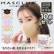 【10点セット】3D立体マスク　フリーサイズ 8色 不織布マスク　3層構造　耳が痛くない快適 花粉症対策