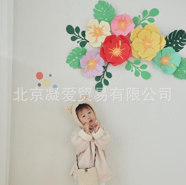 INS  韓国風  幼稚園  紙の花  スーツ  背景壁  配置し  誕生日飾り  パー ティー用品  装飾  撮影道具