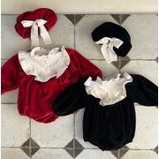 柔らかい    赤ちゃん    長袖    帽子+ロンパース    韓国子供服     連体服