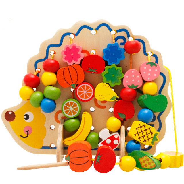 INS新作 子供の日 贈り物 知育玩具 紐通し ひもとおし おもちゃ 知育 木製 木のおもちゃ ベビーギフト