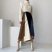2023年秋冬INS 新作 カジュアル 個性的なデザイン 気質   配色 ボトムス スカート