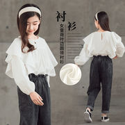 秋の新作 韓国 子供服 女の子 長袖シャツ ポロシャツ