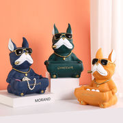 犬 装飾 ブルドッグ収納置物玄関 北欧風 個性的なインテリア 樹脂工芸品 装飾品