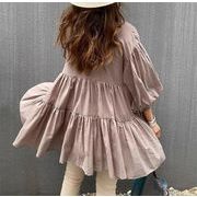 注目になる印象  7色  ソリッドカラーシャツ レディース上着 快適である 半袖シャツ 中丈シャツ