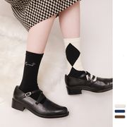 ソックス　靴下　ins風　レディース　韓国ファッション　コットン　秋冬　デザイン　 チェック柄