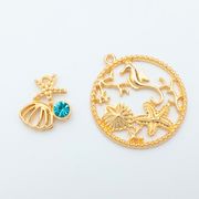 オリジナル/最安値/A級ガラスストーン使用/夏アクセサリーパーツ/アンティークパーツ/シェル