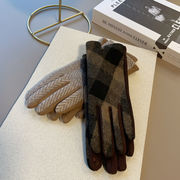 手袋　レディース　韓国ファッション　デザイン　秋冬　スマホ対応　チェック柄