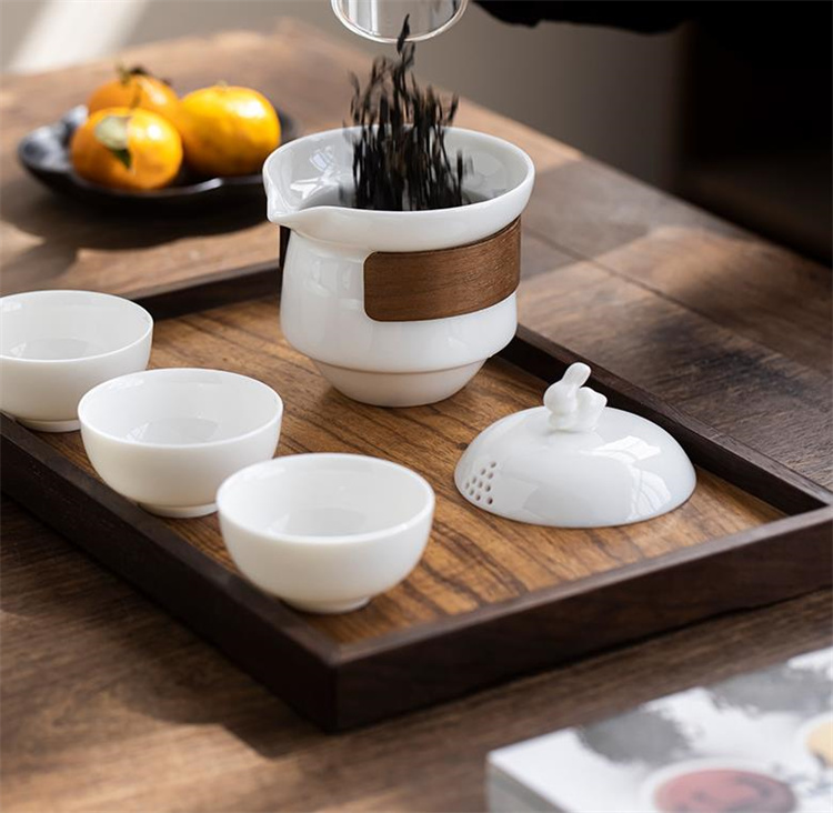 大感謝祭限定 激安セール 旅行の茶器 茶器セット カンフー茶器 陶磁器茶器 ポータブル  中国茶道具