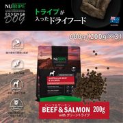 ニュートライプ　ＧＦドライ　ドッグ　ビーフ＆サーモン　ｗｉｔｈ　グリーントライプ NUT3511-3