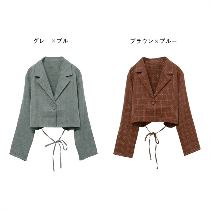 24時間限定価格Special Blend ウエア⭐︎チェック柄ジャケットMサイズ 2023新作商品♪】無地・チェック柄 ショート丈ジャケット | 卸売