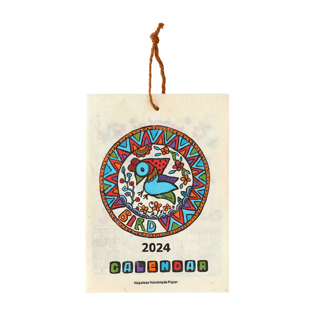 カレンダー S バード[2024年カレンダー 手漉き紙 ネパール 和紙