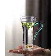 各家庭に必要です  緑茶カップ 女性 個人専用 グラス 透明 クリスタルカップ オフィス 泡茶 デザインセンス