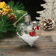 クリスマスオーナメントクリスマスツリー飾りストラッププラスチックボールLED透明クリスマスボール