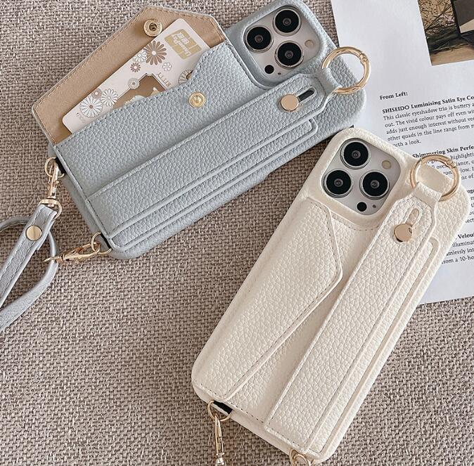 スマホ カード収納 ショルダー iPhone15 15proケース アイボリー Eastwave iPhone 15 Pro ケース ショルダー クロスボディアイフォン