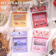 カット済 マステシールブック◆90枚 30ページ◆シールブック 海外ステッカー 手帳デコ sztz-30-053