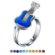 可愛い ギター 指輪 変色します 指輪 調整可能 リング ファッション アクセサリー