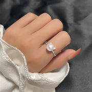 猫 指輪  パール 猫耳 指輪 可愛い 猫 アクセサリー レディース ファッション 調整可能 指輪 リング