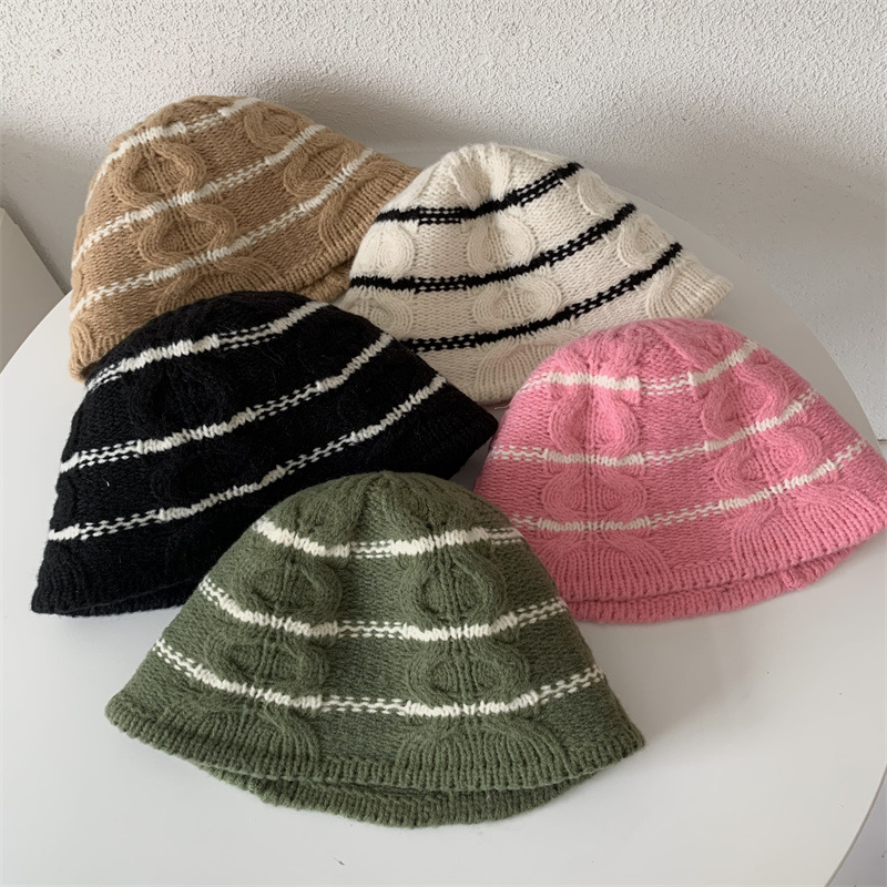 レディース帽子　ニットキャップ　バケットハット　韓国ファッション　秋冬　全5色